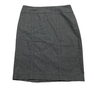 Renuar Stretch Pencil Skirt Pull-On Double Split Elastic Waist Gray Womens 4